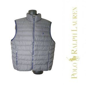 Polo Ralph Lauren Men's Down Puffer Water Repellent Vest Gray Size XXL
